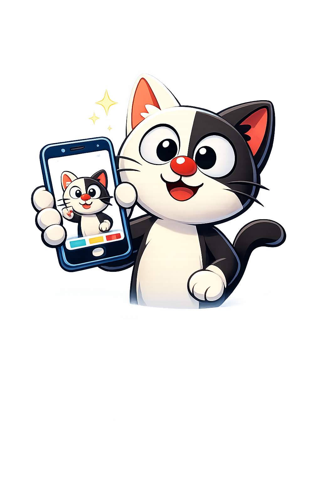 Mascot holding a phone